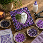 Lavender Dream Purple Iridescent Mosaic Glass Gems | 12mm Optic Drops for Mosaic Art, Crafts, Embellishments (50g pack)