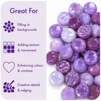 Lavender Dream Purple Iridescent Mosaic Glass Gems | 12mm Optic Drops for Mosaic Art, Crafts, Embellishments (50g pack)