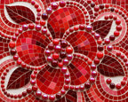 Scarlet Desire Iridescent Glass Gems | 12mm Red Optic Drops for Mosaics (50g)