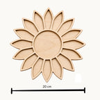Laser Cut Wooden Sunflower Mosaic Base | 20cm Craft Shape for Broken China