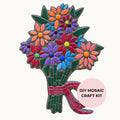 Bright Blooms Bouquet Mosaic Craft Kit | DIY Mosaic Wall Art | Ceramic Tile Craft Kit | Beginner to Intermediate Mosaic Kit