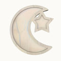 Laser Cut Wooden Moon and Star Mosaic Base | 22.5 x 19.5 cm Craft Shape for Mosaic