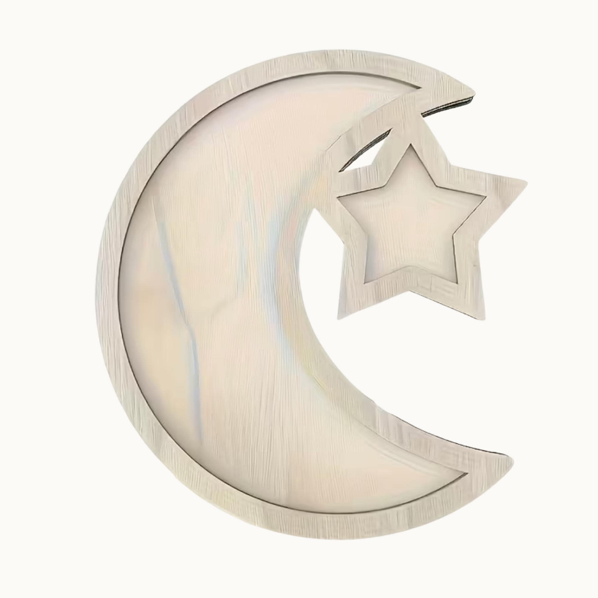 Laser Cut Wooden Moon and Star Mosaic Base | 22.5 x 19.5 cm Craft Shape for Mosaic