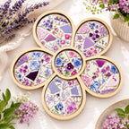 Laser Cut Wooden Flower Mosaic Base | 20cm Craft Kit, Paintable Blank