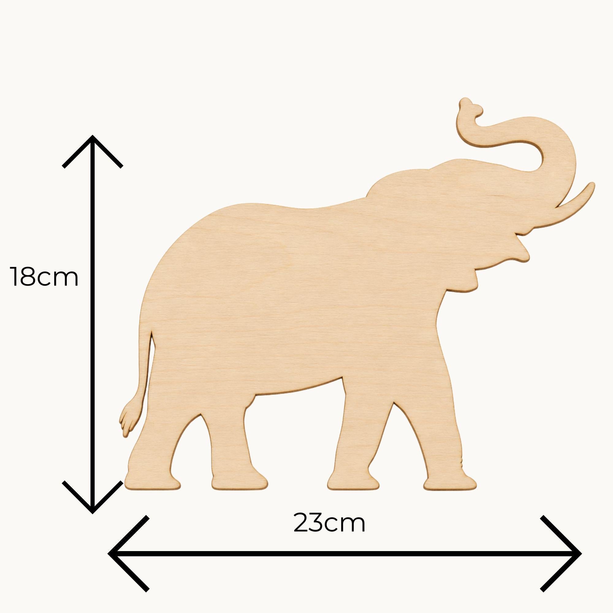 Wooden Elephant Mosaic Base – 6mm Birchwood Ply Craft Blank (23cm x 18cm) Garden Décor Projects