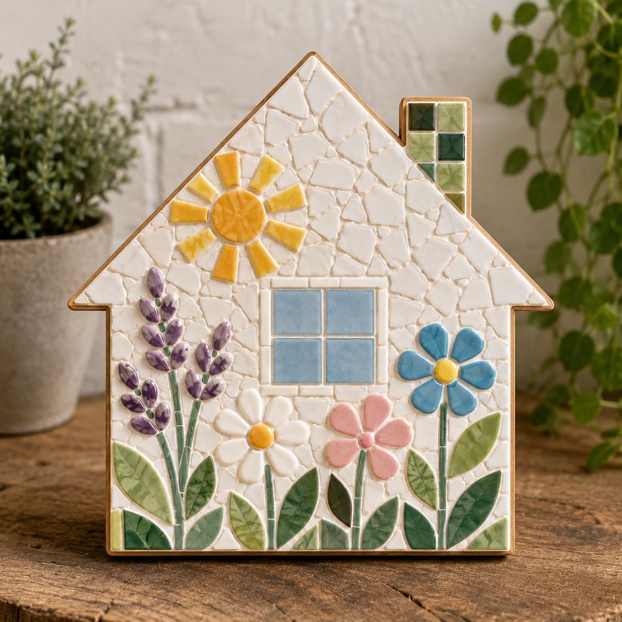 Wooden House Mosaic Base – 6mm Birchwood Ply Craft Blank Two Sizes Garden Décor Projects