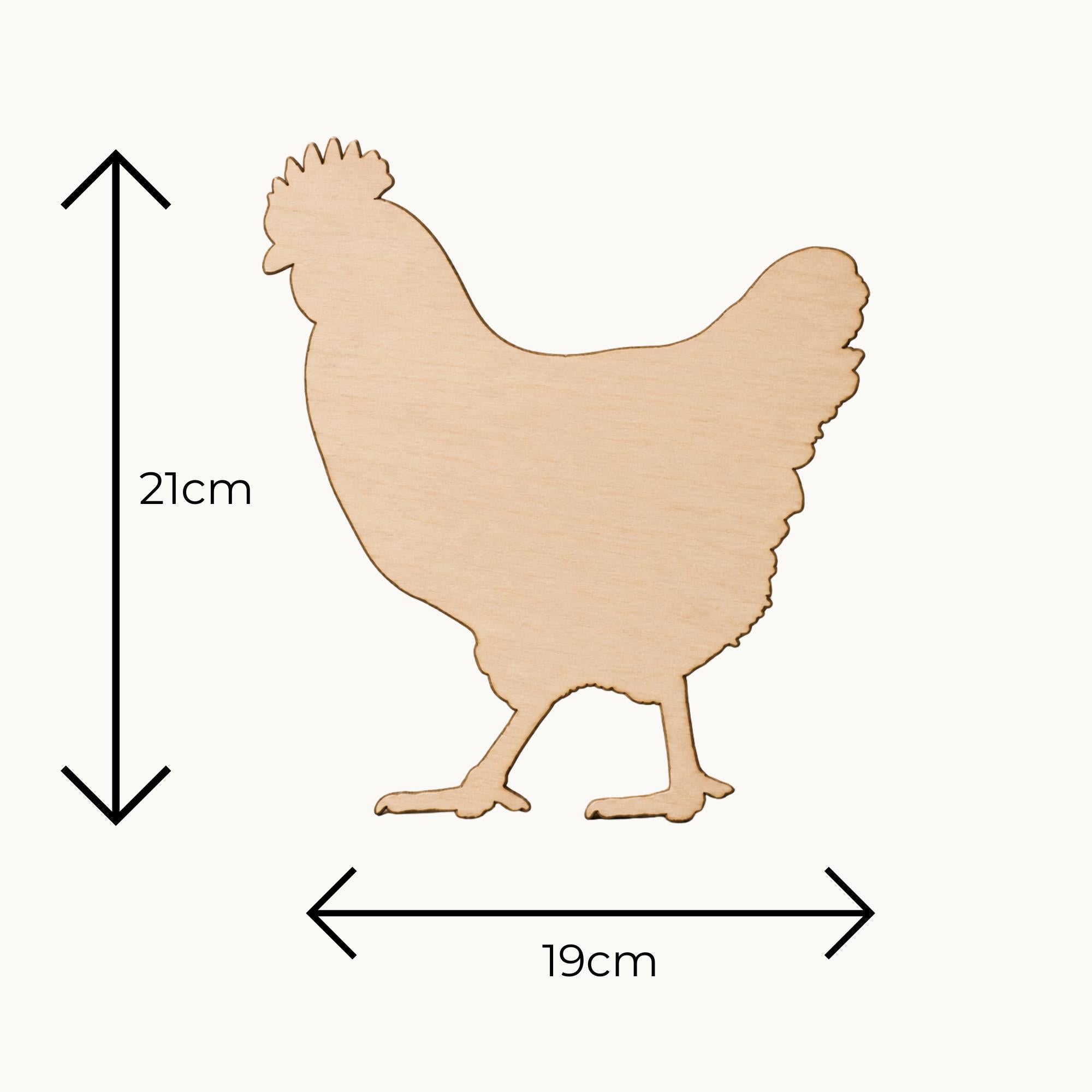 Wooden Rooster Mosaic Base – 6mm Birchwood Ply Craft Blank (21cm x 19cm) Garden Décor Projects