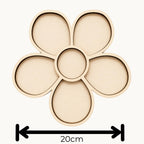 Laser Cut Wooden Flower Mosaic Base | 20cm Craft Kit, Paintable Blank