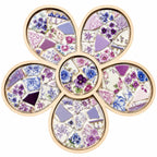Laser Cut Wooden Flower Mosaic Base | 20cm Craft Kit, Paintable Blank