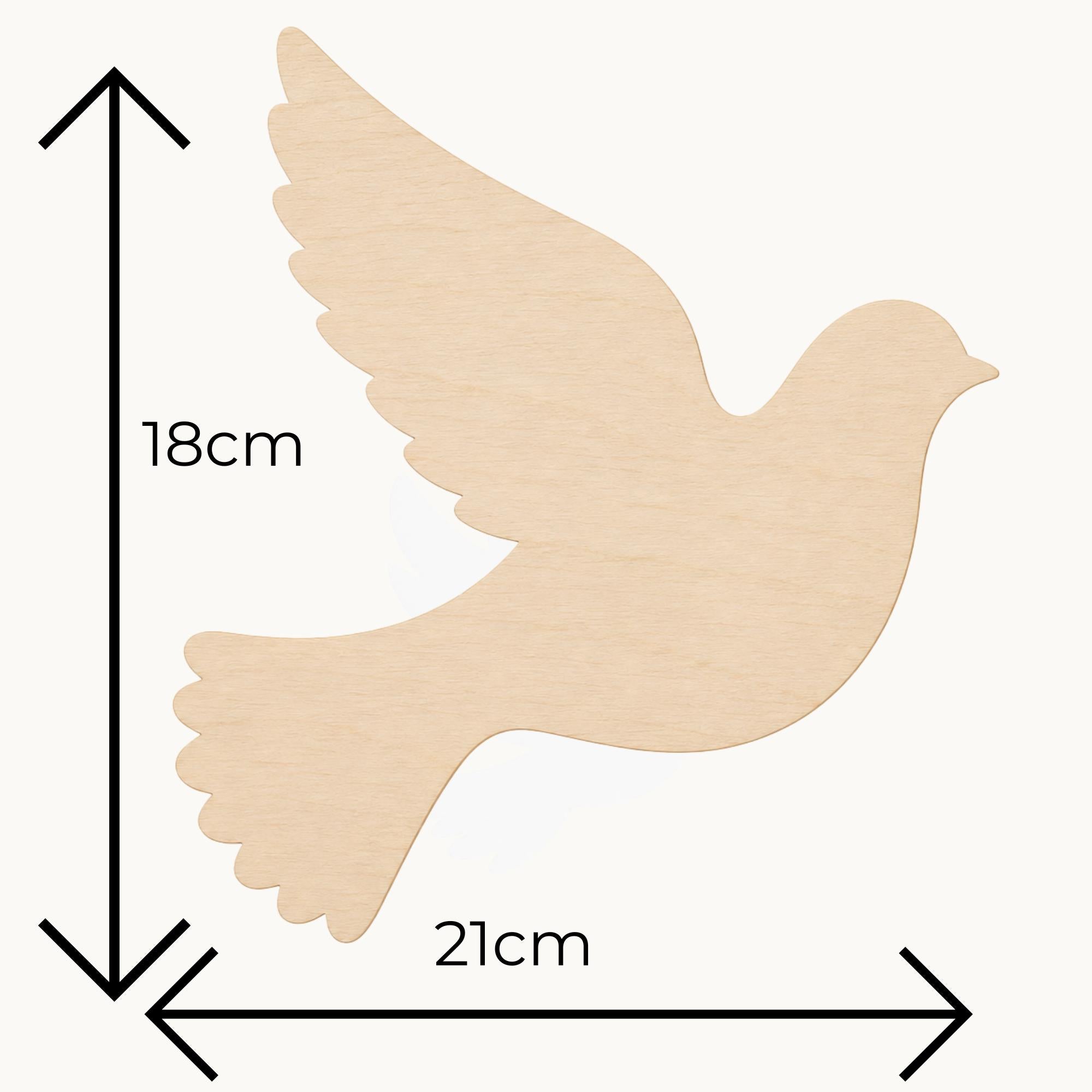 Wooden Dove Mosaic Base – 6mm Birchwood Ply Craft Blank (21cm) Garden Décor Projects