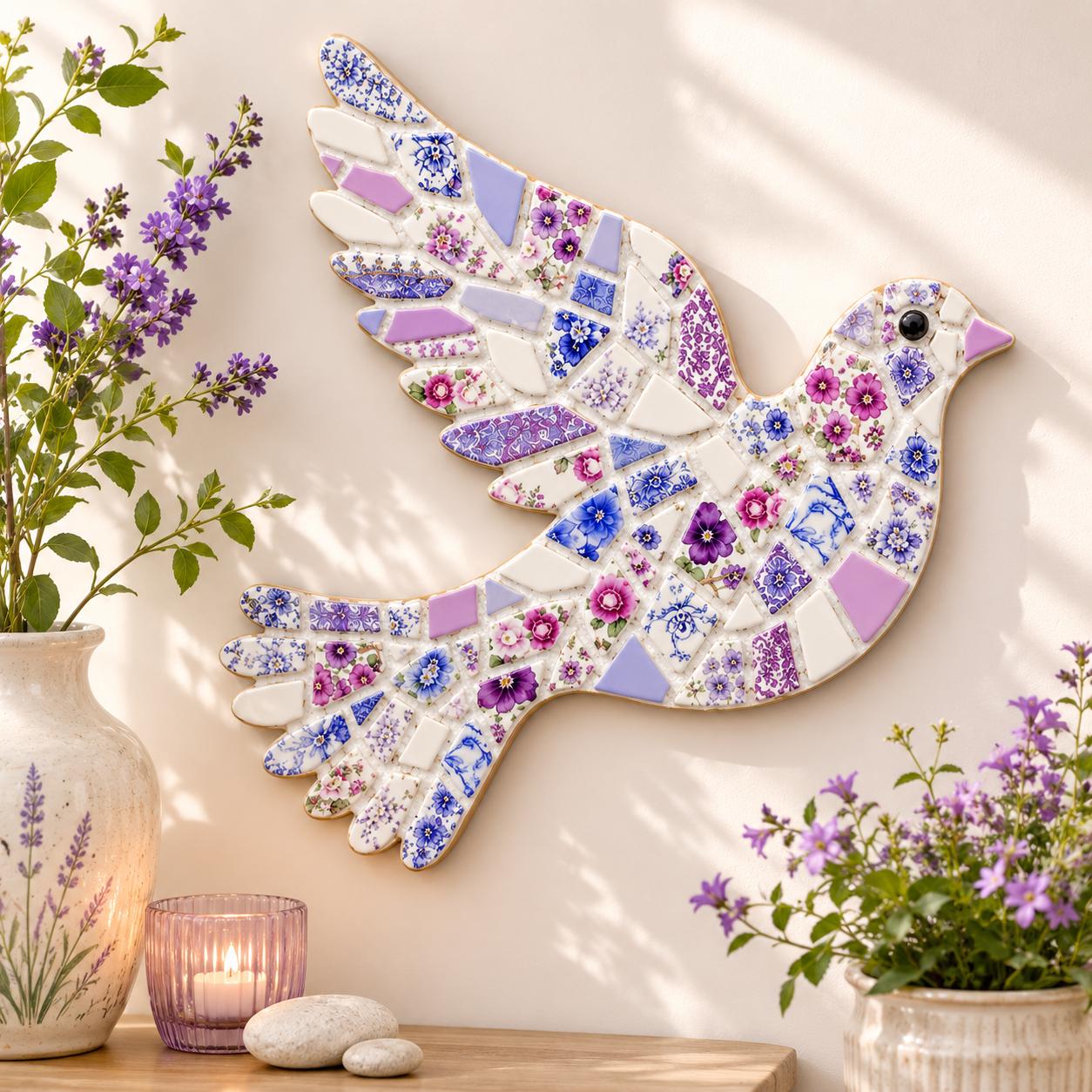 Wooden Dove Mosaic Base – 6mm Birchwood Ply Craft Blank (21cm) Garden Décor Projects