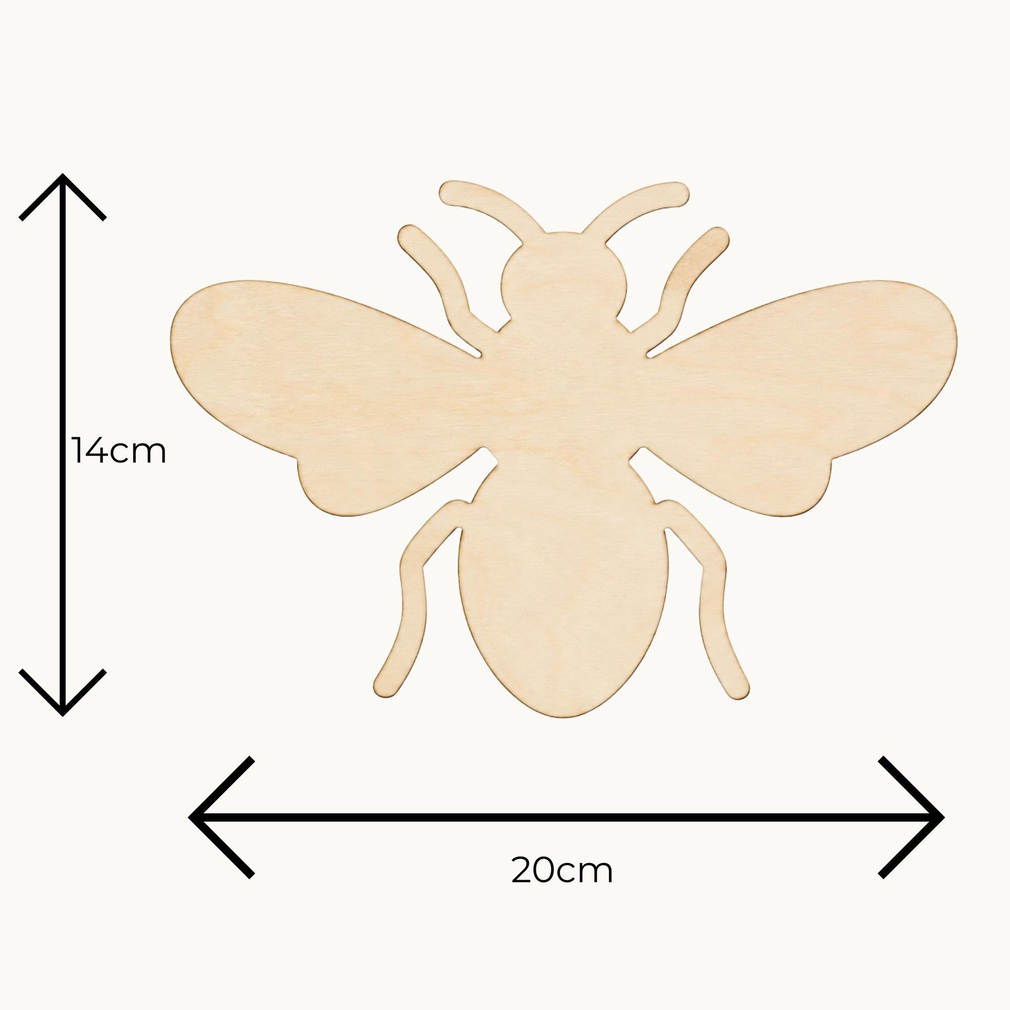 Wooden Bee Mosaic Base – 6mm Birchwood Ply Craft Blank (20cm x 14cm) Garden Décor Projects