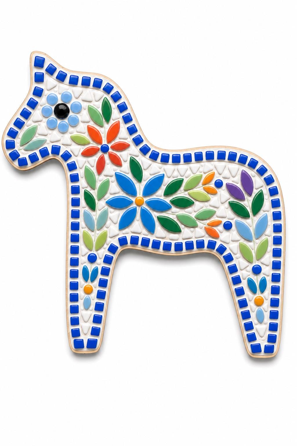 Scandi Folk Art Collection - Dala Horse Mosaic Kit DIY Mosaic Craft Kit | Nordic Folk Art | Beginner Mosaic Kit | Suitable for beginners