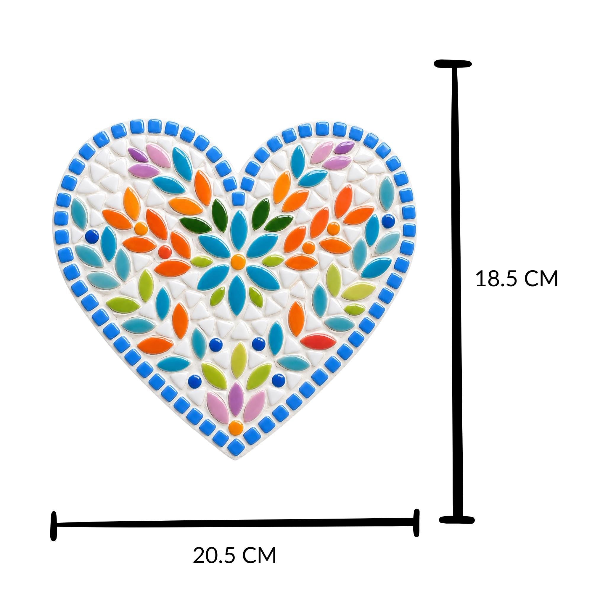 Scandi Folk Art Collection - Heart Mosaic Kit DIY Mosaic Craft Kit | Nordic Folk Art | Beginner Mosaic Kit | Suitable for beginners