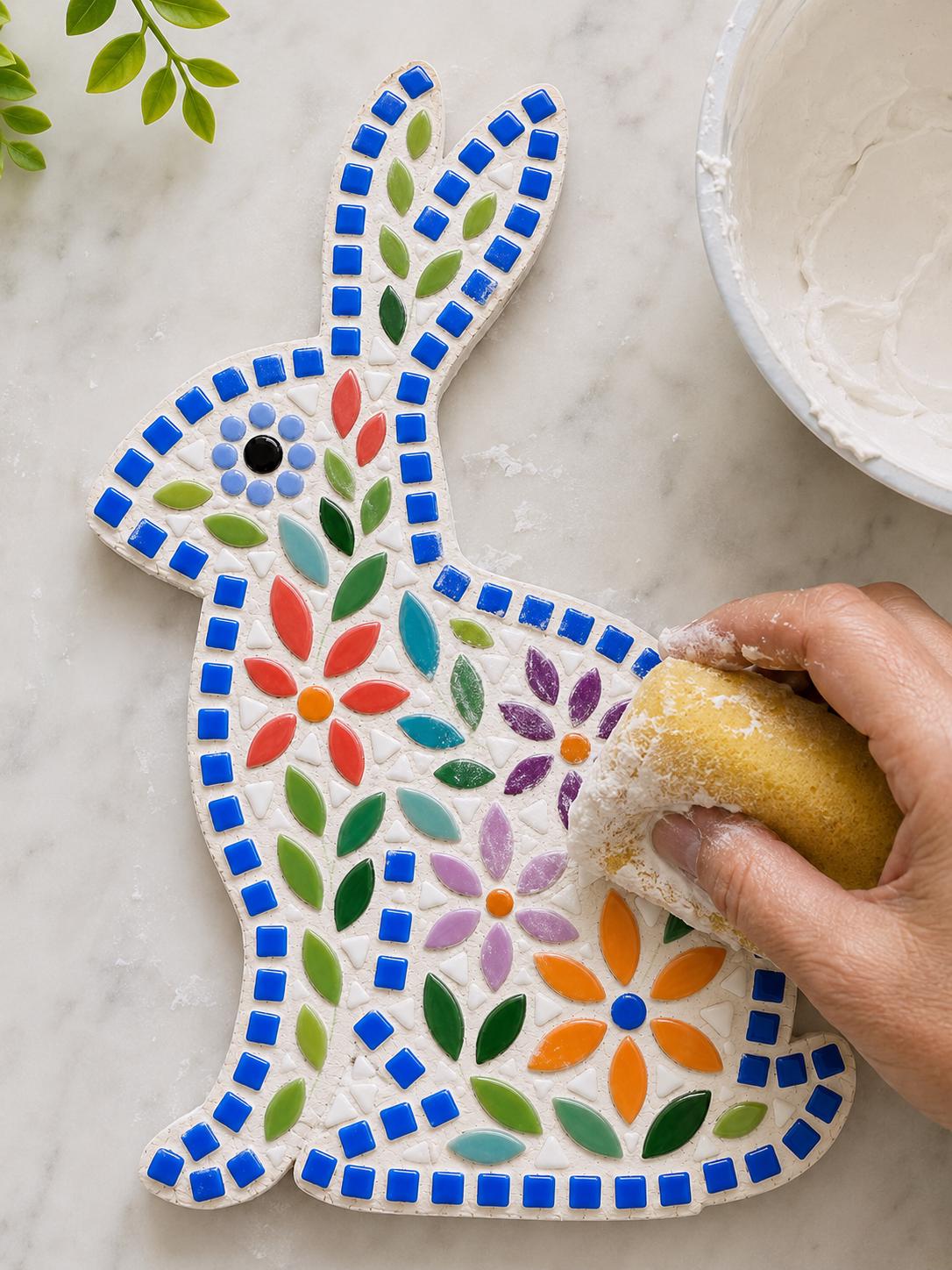 Scandi Folk Art Collection - Hare Mosaic Kit DIY Mosaic Craft Kit | Nordic Folk Art | Beginner Mosaic Kit | Suitable for beginners.