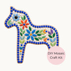 Scandi Folk Art Collection - Dala Horse Mosaic Kit DIY Mosaic Craft Kit | Nordic Folk Art | Beginner Mosaic Kit | Suitable for beginners