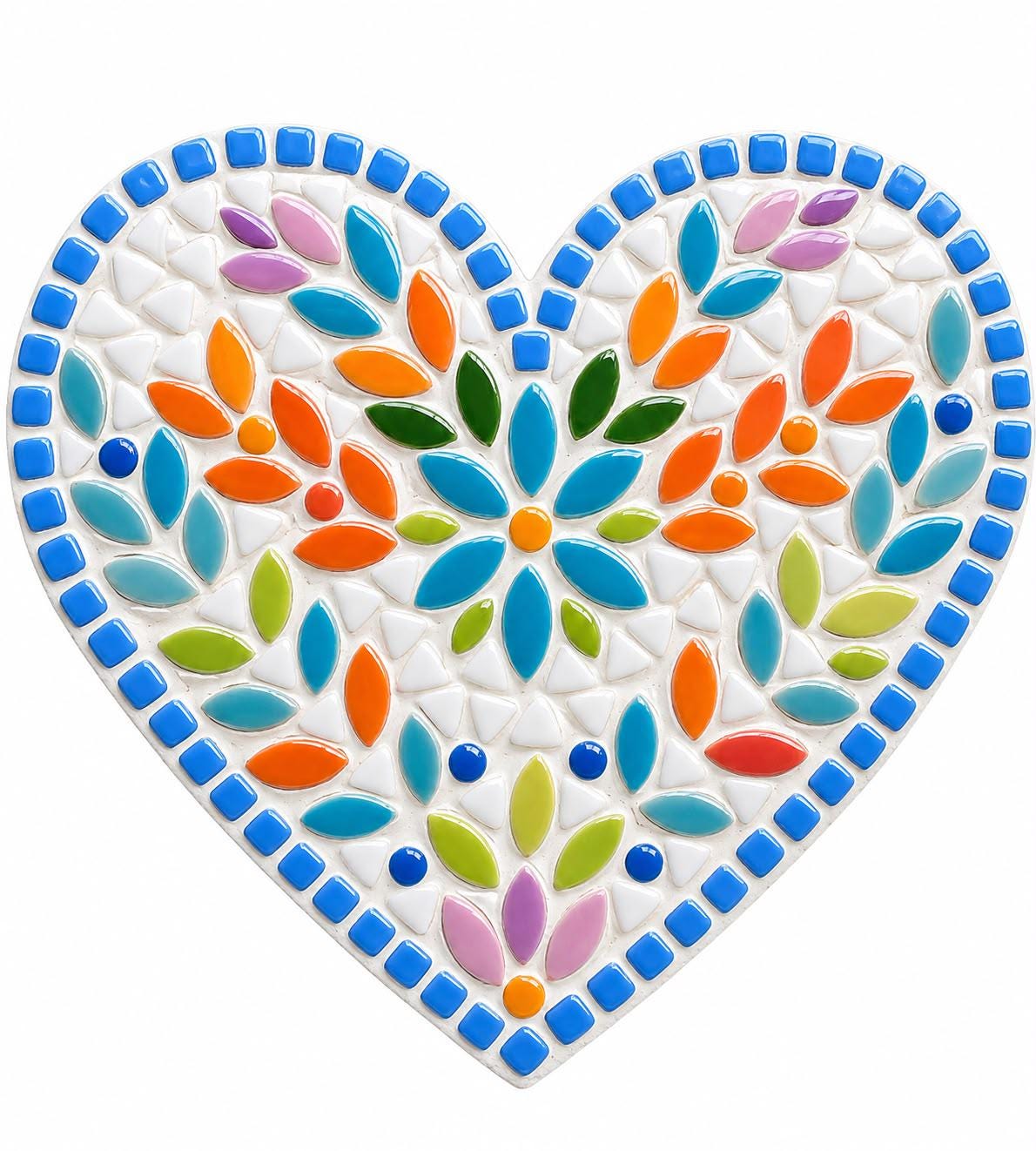 Scandi Folk Art Collection - Heart Mosaic Kit DIY Mosaic Craft Kit | Nordic Folk Art | Beginner Mosaic Kit | Suitable for beginners