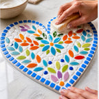 Scandi Folk Art Collection - Heart Mosaic Kit DIY Mosaic Craft Kit | Nordic Folk Art | Beginner Mosaic Kit | Suitable for beginners