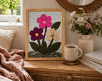 Fabric Mosaic Kit | Wildflower Garden Kinusaiga Craft | Beginner No Sew Art