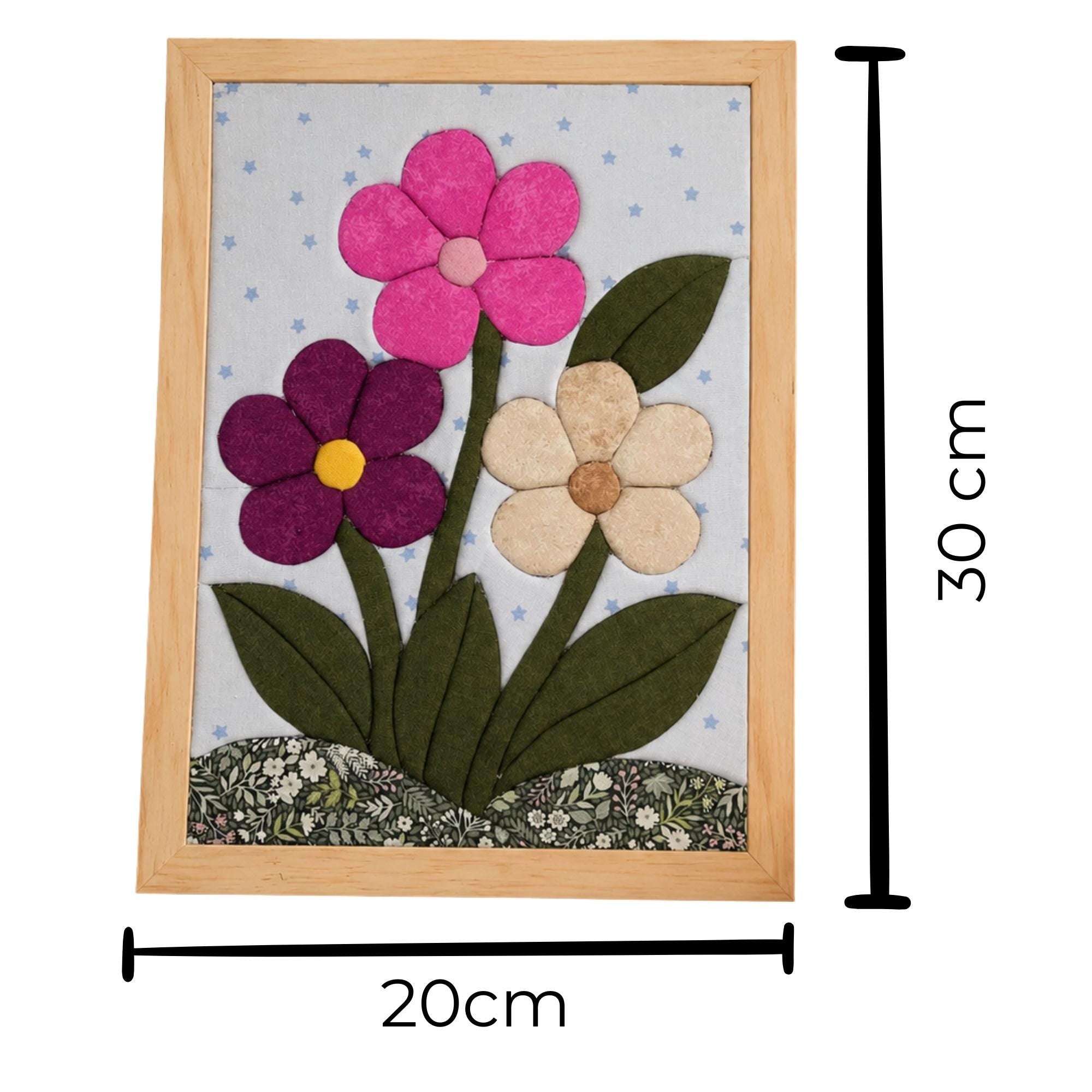 Fabric Mosaic Kit | Wildflower Garden Kinusaiga Craft | Beginner No Sew Art