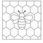 Kinusaiga Fabric Mosaic Patterns | 4 Bee Designs, 20cm Square (Digital Download)