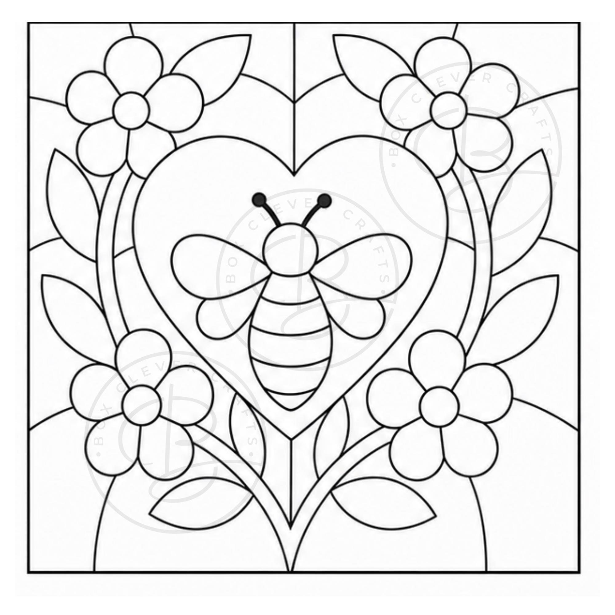 Bee Fabric Mosaic Supplies | Printed Pattern | Foam | Kinusaiga Tools | Simply Add Your Own Fabric