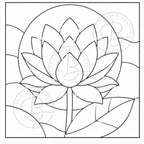 4 Lotus Kinusaiga Patterns | Fabric Mosaic Templates (PDF Download)