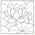 Lotus Flower Fabric Mosaic Supplies | Printed Templaces | Foam | Kinusaiga Tools | Just Add Your Own Fabric