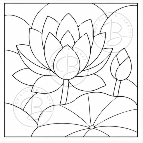 4 Lotus Kinusaiga Patterns | Fabric Mosaic Templates (PDF Download)