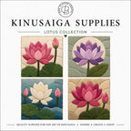 Lotus Flower Fabric Mosaic Supplies | Printed Templaces | Foam | Kinusaiga Tools | Just Add Your Own Fabric