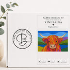 Highland Cow Fabric Mosaic Kit | Beginner Kinusaiga Craft | No Sew Textile Art