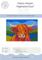 Highland Cow Fabric Mosaic Kit | Beginner Kinusaiga Craft | No Sew Textile Art