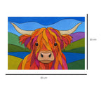 Highland Cow Fabric Mosaic Kit | Beginner Kinusaiga Craft | No Sew Textile Art