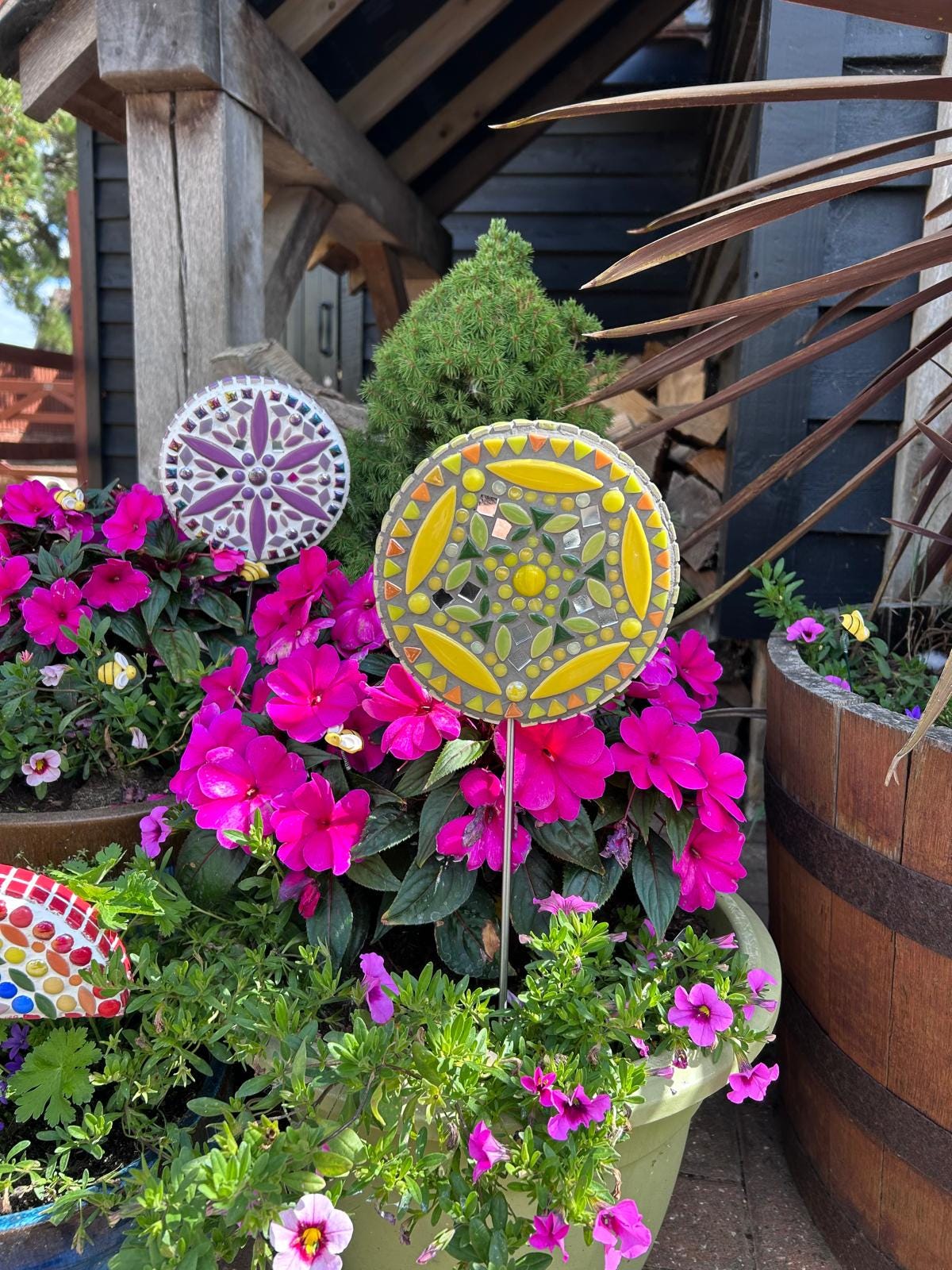 Golden Sunshine Flower Pop Garden Flower Mosaics - DIY Mosaic Craft Kit - Perfect Gift Idea