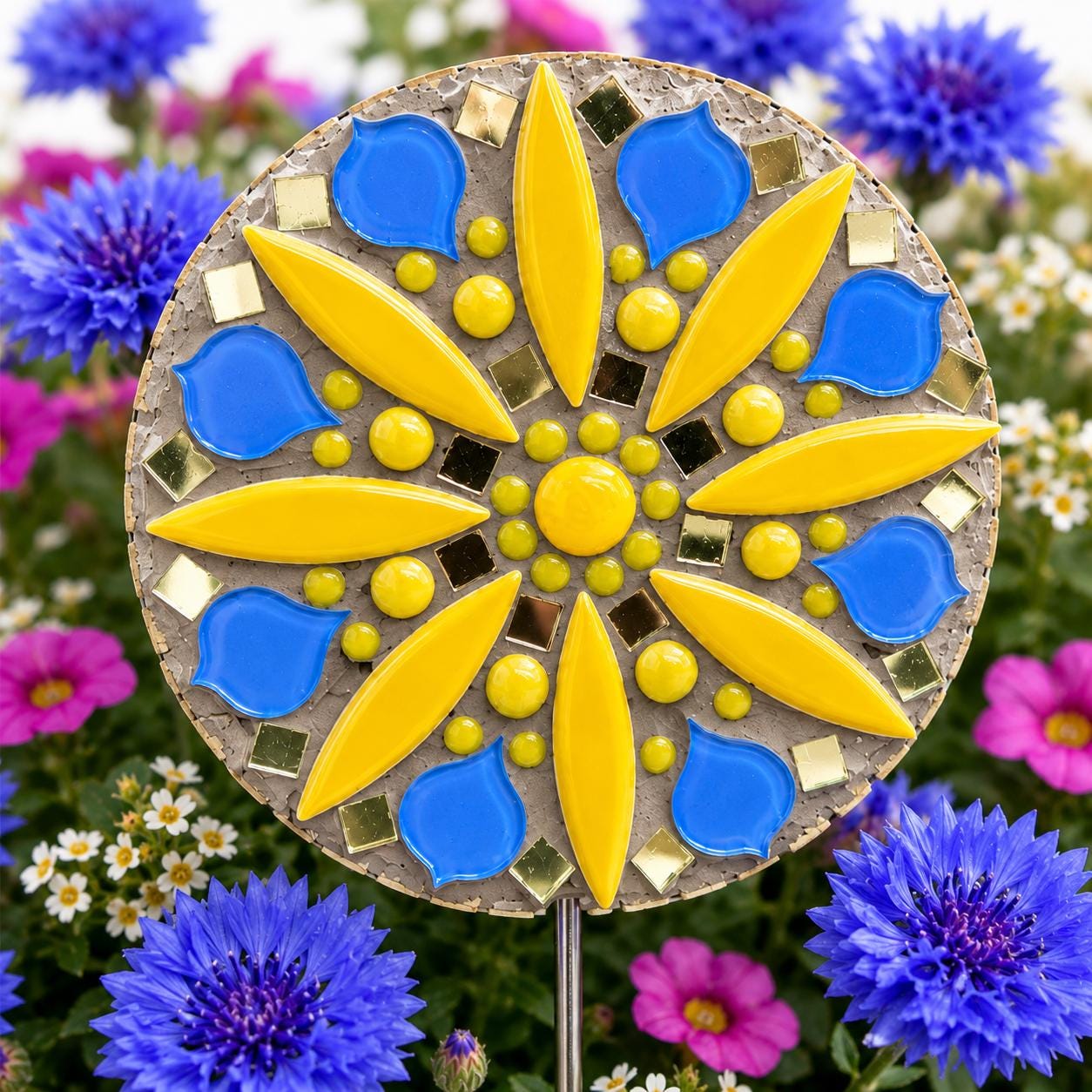 Summer Skies Flower Pop Mosaic Kit – DIY Garden Mosaic Craft Kit for Beginners