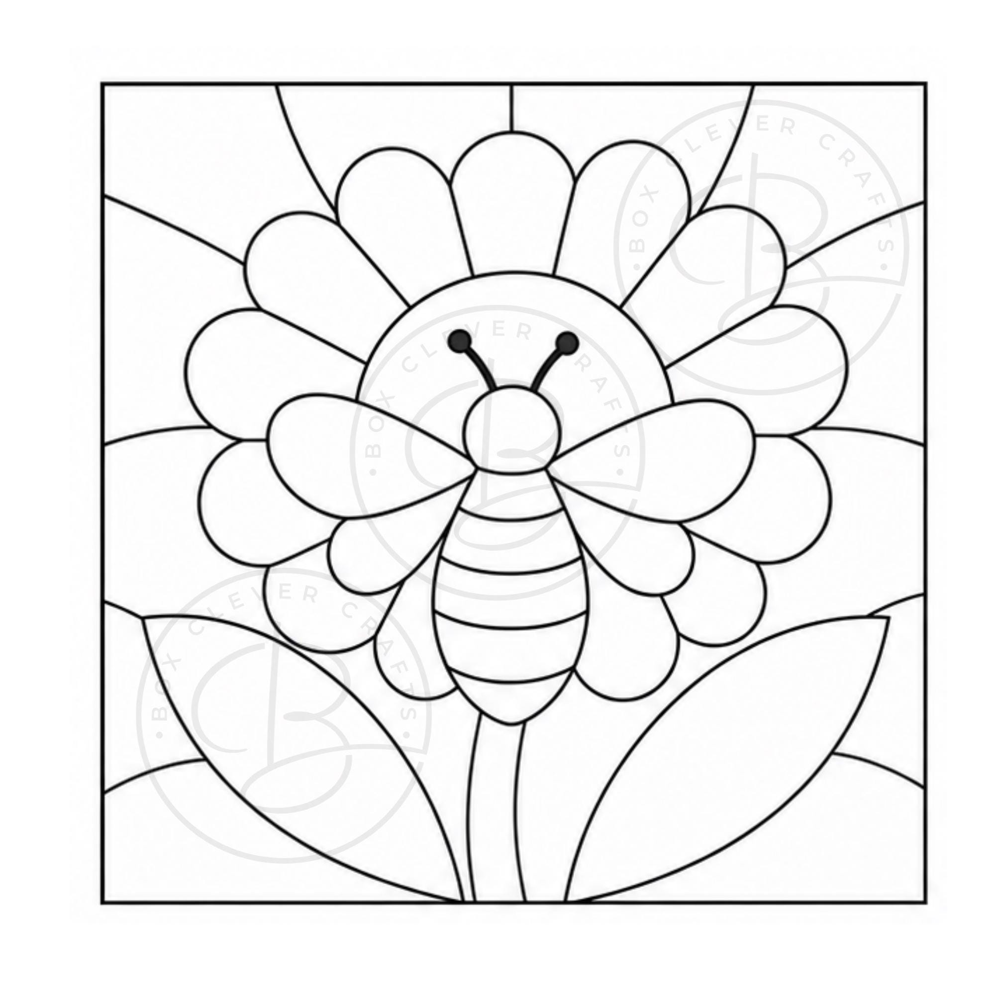 Bee Fabric Mosaic Supplies | Printed Pattern | Foam | Kinusaiga Tools | Simply Add Your Own Fabric
