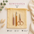 Fabric Mosaic Kinusaiga Tools | Essential Tools for Fabric Mosaic Set of Three in Organza Bag