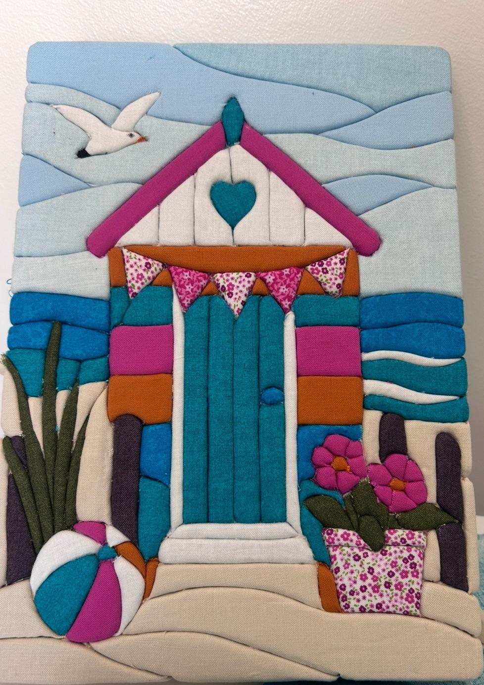 Fabric Mosaic Kit - Kinusaiga Inspired Beach Hut Retreat  Beginner Friendly | Includes Fabrics and Frame