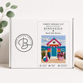 Fabric Mosaic Kit - Kinusaiga Inspired Beach Hut Retreat  Beginner Friendly | Includes Fabrics and Frame