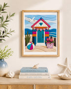 Fabric Mosaic Kit - Kinusaiga Inspired Beach Hut Retreat  Beginner Friendly | Includes Fabrics and Frame