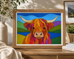 Highland Cow Fabric Mosaic Kit | Beginner Kinusaiga Craft | No Sew Textile Art