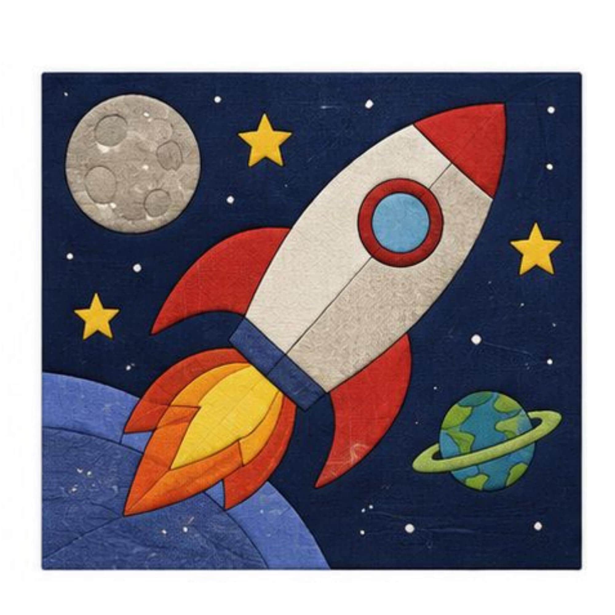 Children’s Fun Fabric Mosaic Patterns | Kinusaiga Craft Board | Nursery Wall Art | 20cm Square | Beginner Fabric Craft