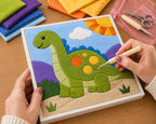 Children’s Fun Fabric Mosaic Patterns | Kinusaiga Craft Board | Nursery Wall Art | 20cm Square | Beginner Fabric Craft