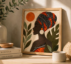 Fabric Mosaic Kit | Intermediate Level Kinusaiga Craft Kit | African Inspired Textile Art  - Zuri from our Heritage Range | A4 Framed