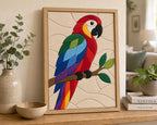 Fabric Mosaic Kit | Kinusaiga Inspired Rio the Parrot, Beginner Friendly | Includes Fabrics and Frame