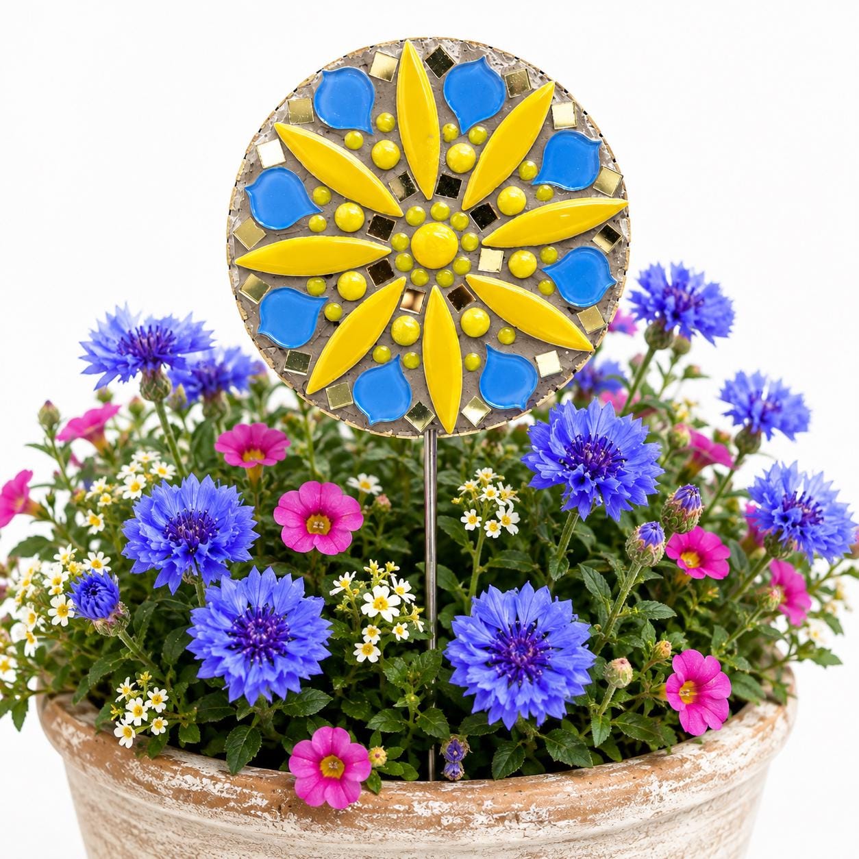 Summer Skies Flower Pop Mosaic Kit – DIY Garden Mosaic Craft Kit for Beginners