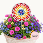 Rainbow Bloom Flower Pop Mosaic Kit – DIY Garden Mosaic Craft Kit for Beginners