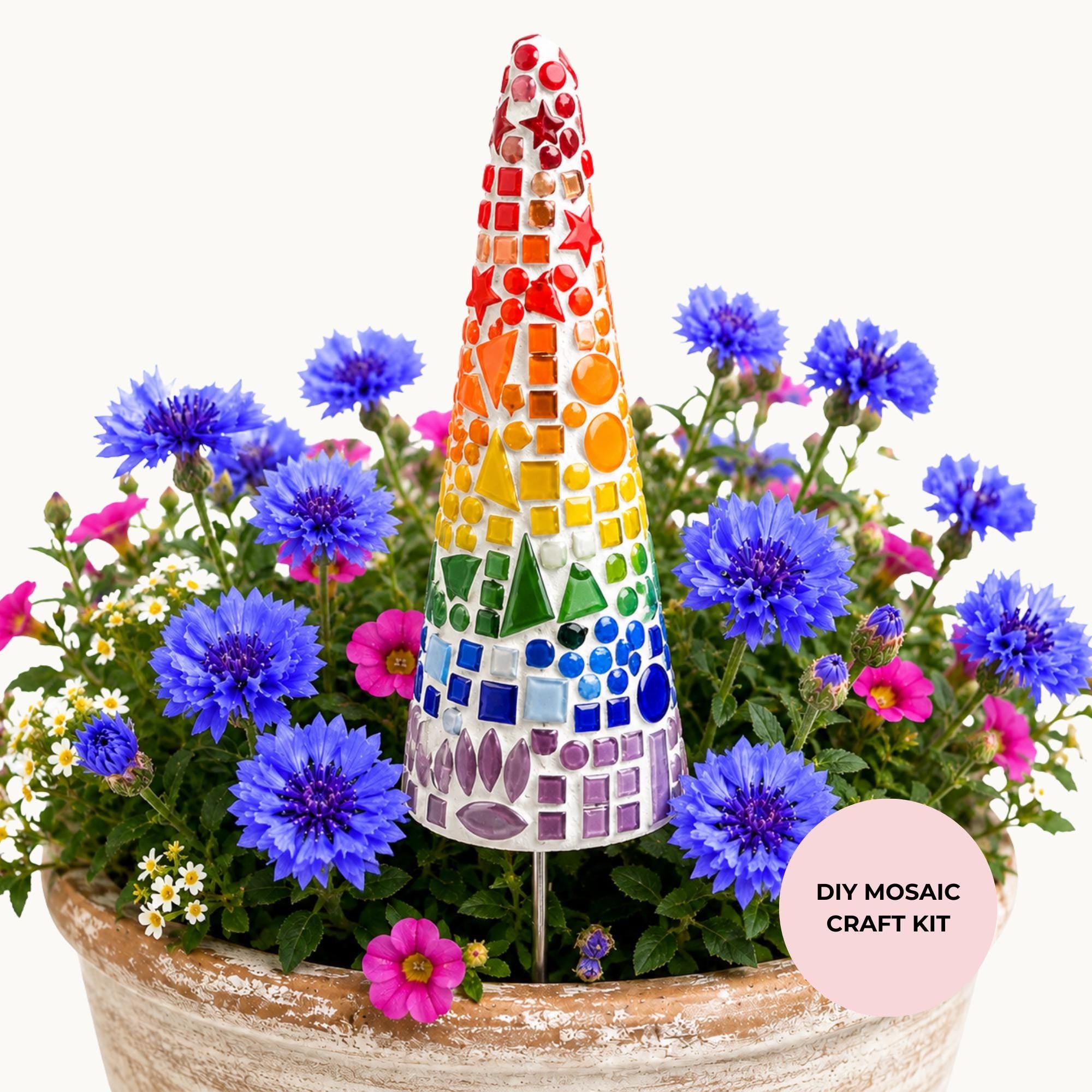 Colour Cascade Mosaic Flower Pop Kit – DIY Mosaic Craft Kit for Beginners