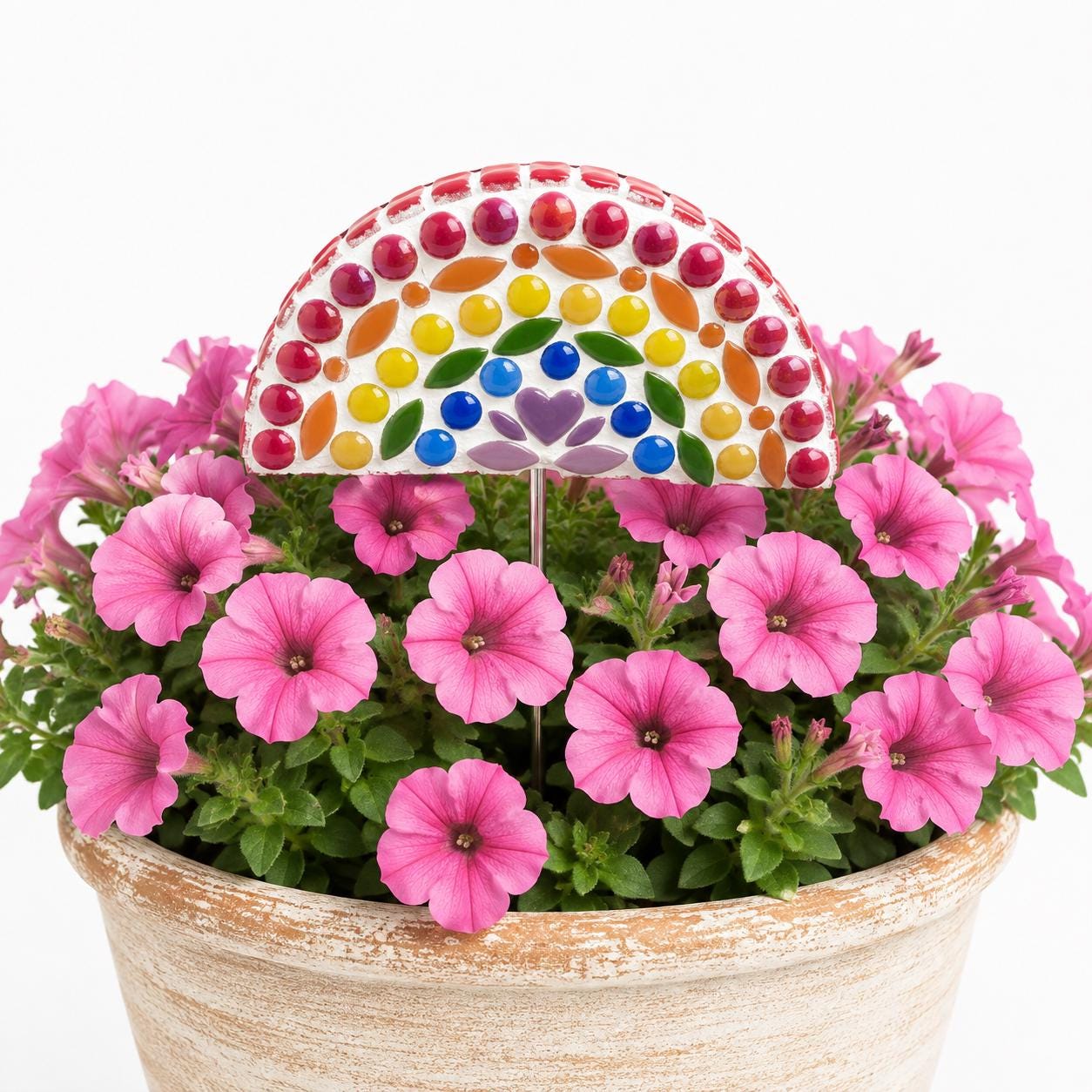 Little Rainbow Flower Pop Mosaic Kit – DIY Garden Mosaic Craft Kit for Beginners
