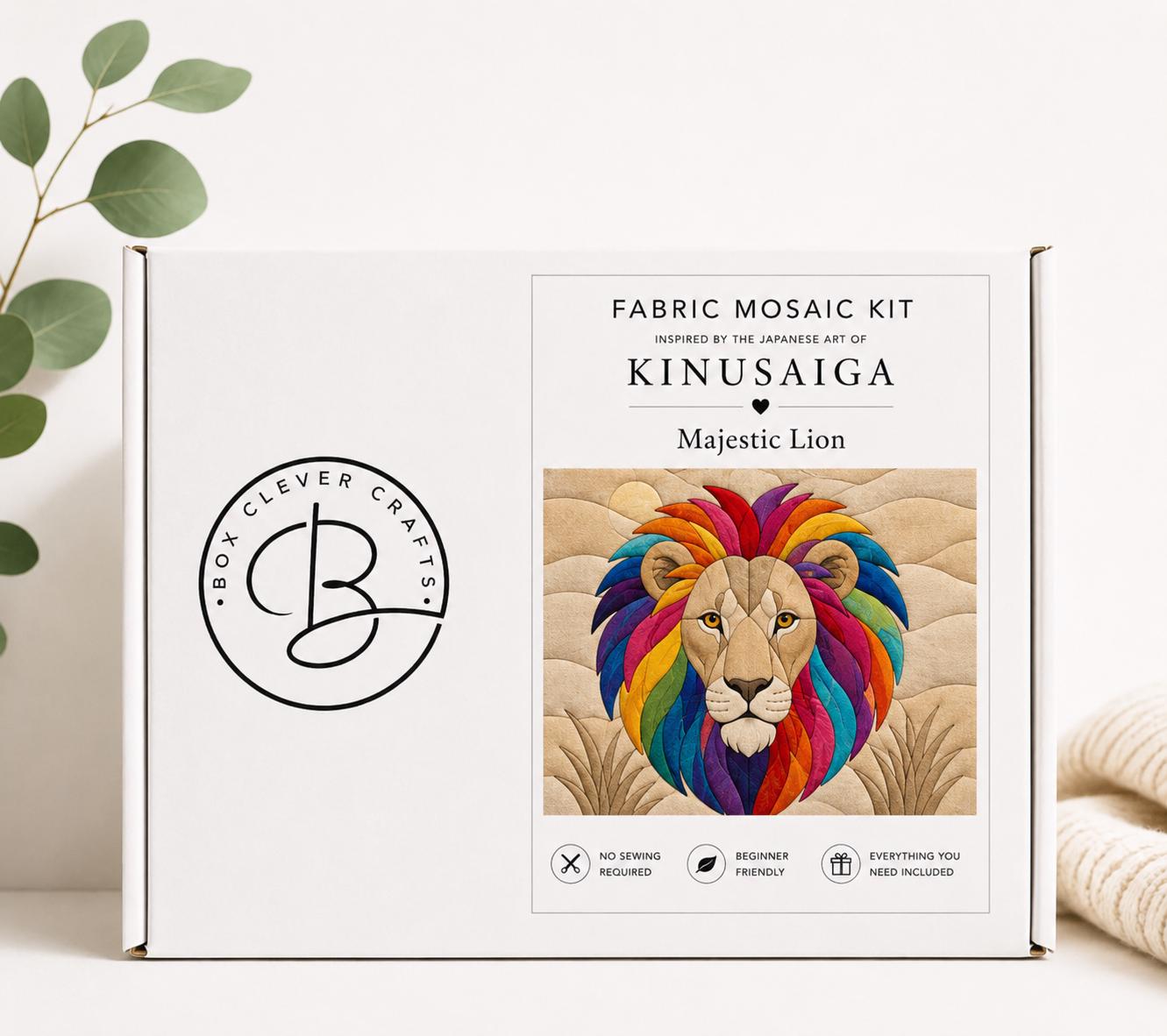 Fabric Mosaic Kit | Kinusaiga Inspired Magestic, Beginner Friendly | Includes Fabrics and Frame